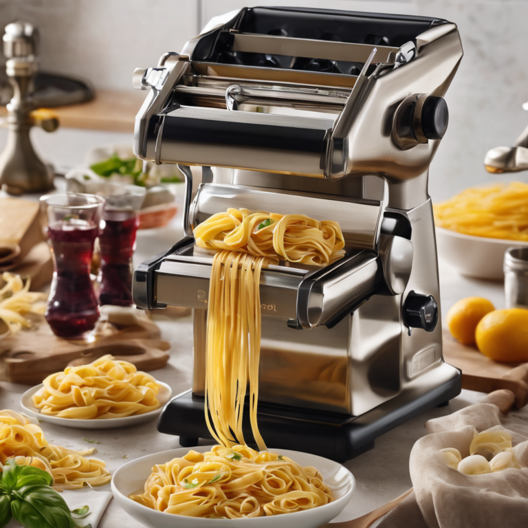 Making pasta on a pasta machine