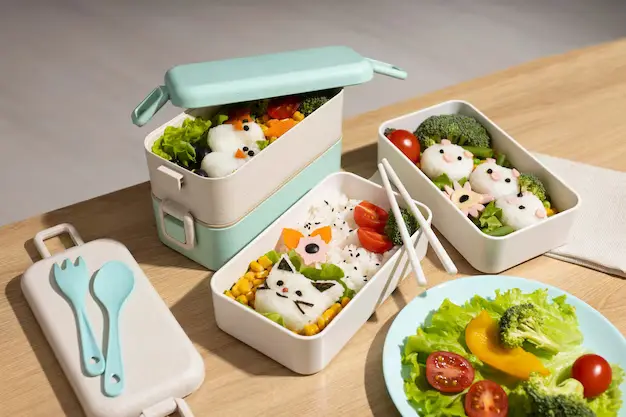portable food warmer lunch box with some food and vegetables